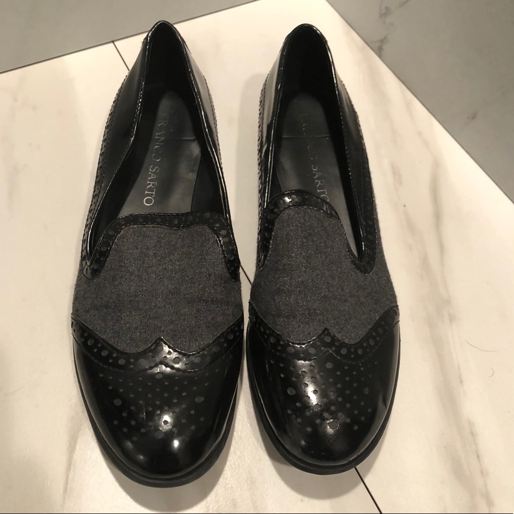 Franco Sarto Tweed Textured Patent Leather Loafers - Picture 6 of 11
